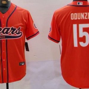 Chicago Bears #15 Rome Odunze Limited Orange Baseball Jersey