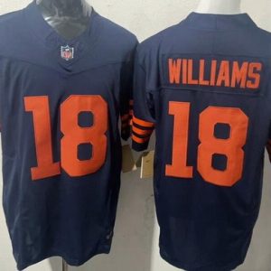 Chicago Bears #18 Caleb Williams Limited Navy Alternate FUSE Vapor Jersey