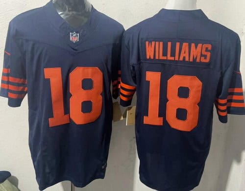 Chicago Bears #18 Caleb Williams Limited Navy Alternate FUSE Vapor Jersey