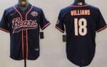 Chicago Bears #18 Caleb Williams Limited Navy Throwback Baseball Jersey