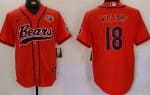Chicago Bears #18 Caleb Williams Limited Orange Bear Logo Baseball Jersey