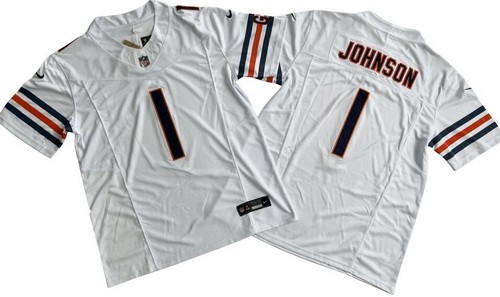 Chicago Bears #1 Jaylon Johnson Limited White FUSE Vapor Jersey