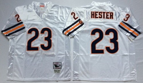 Chicago Bears #23 Devin Hester White 1985 Throwback Jersey