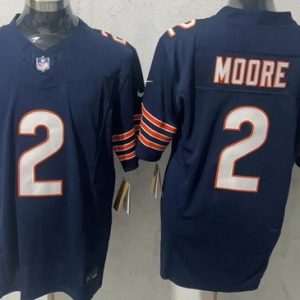 Chicago Bears #2 DJ Moore Limited Navy FUSE Vapor Jersey