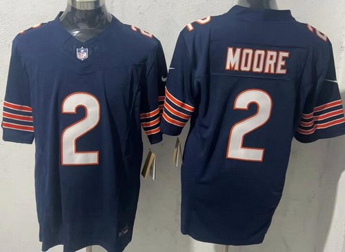 Chicago Bears #2 DJ Moore Limited Navy FUSE Vapor Jersey