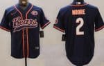 Chicago Bears #2 DJ Moore Limited Navy Throwback Baseball Jersey