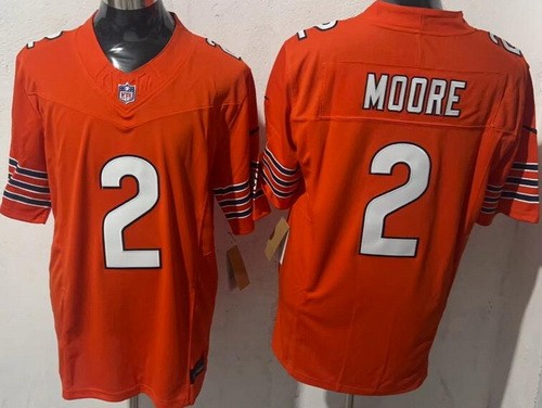 Chicago Bears #2 DJ Moore Limited Orange FUSE Vapor Jersey