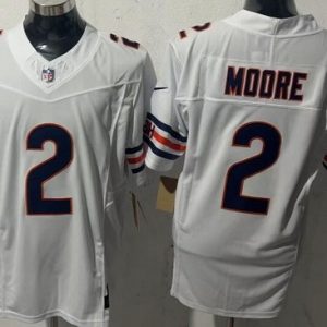 Chicago Bears #2 DJ Moore Limited White FUSE Vapor Jersey