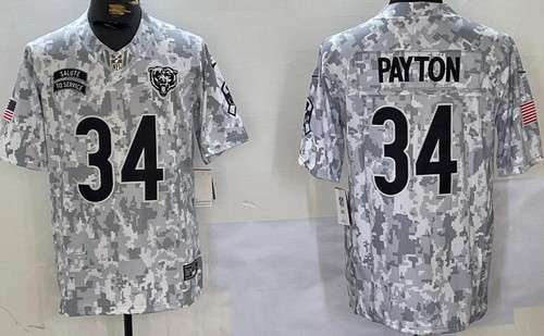 Chicago Bears #34 Walter Payton Limited Arctic Camo 2024 Salute to Service Jersey
