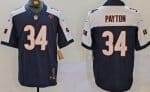Chicago Bears #34 Walter Payton Limited Navy Illinois 51 Patch FUSE Vapor Jersey