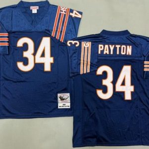 Chicago Bears #34 Walter Payton Navy 1985 Throwback Jersey