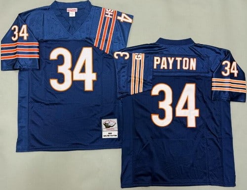 Chicago Bears #34 Walter Payton Navy 1985 Throwback Jersey