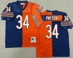 Chicago Bears #34 Walter Payton Navy Orange Split Throwback Jersey
