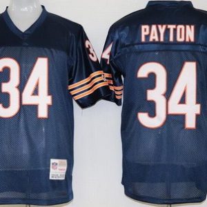 Chicago Bears #34 Walter Payton Navy Throwback Jersey