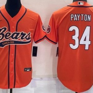 Chicago Bears #34 Walter Payton Orange BaseBall Jersey