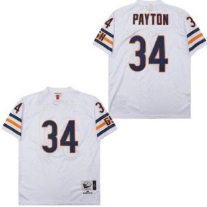 Chicago Bears #34 Walter Payton White 1985 Throwback Mesh Jersey