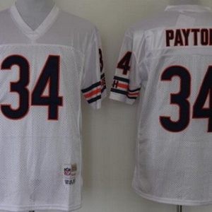 Chicago Bears #34 Walter Payton White Throwback Jersey