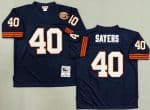 Chicago Bears #40 Gale Sayers Navy Bear Patch 1969 Throwback Jersey