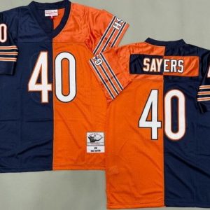 Chicago Bears #40 Gale Sayers Navy Orange Split Throwback Jersey