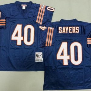 Chicago Bears #40 Gale Sayers Navy Throwback Jersey