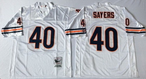 Chicago Bears #40 Gale Sayers White 1985 Throwback Jersey