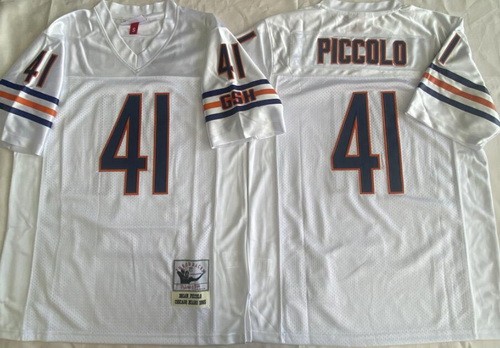 Chicago Bears #41 Brian Piccolo White 1965 Throwback Jersey