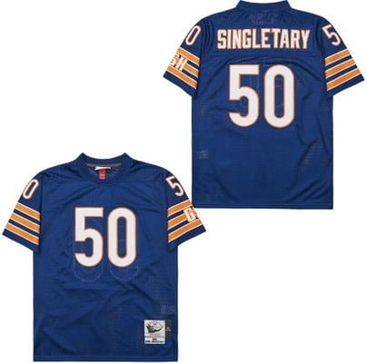 Chicago Bears #50 Mike Singletary Navy 1985 Throwback Mesh Jersey
