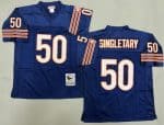 Chicago Bears #50 Mike Singletary Navy Throwback Jersey