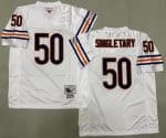 Chicago Bears #50 Mike Singletary White Throwback Jersey