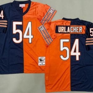 Chicago Bears #54 Brian Urlacher Navy Orange Split Throwback Jersey