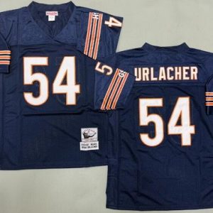Chicago Bears #54 Brian Urlacher Navy Throwback Jersey
