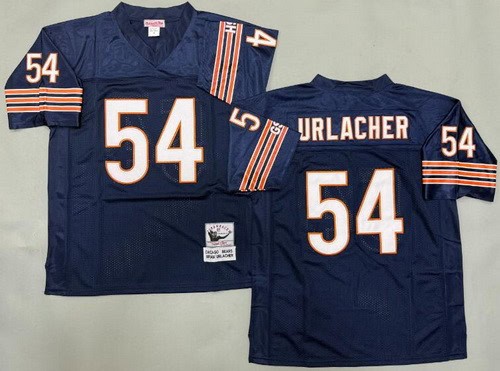 Chicago Bears #54 Brian Urlacher Navy Throwback Jersey