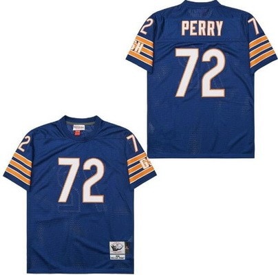 Chicago Bears #72 William Perry Navy 1985 Throwback Mesh Jersey