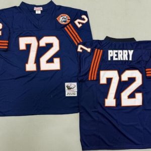 Chicago Bears #72 William Perry Navy Bear Patch Throwback Jersey