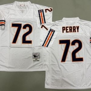 Chicago Bears #72 William Perry White 1985 Throwback Jersey