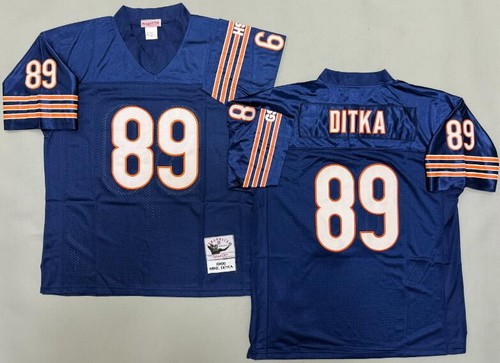 Chicago Bears #89 Mike Ditka Navy 1966 Throwback Jersey