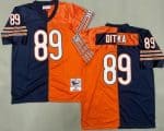 Chicago Bears #89 Mike Ditka Navy Orange Split Throwback Jersey