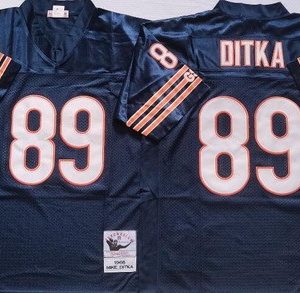 Chicago Bears #89 Mike Ditka Navy Throwback Jersey