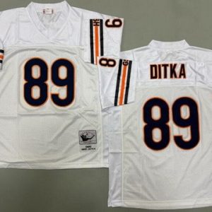 Chicago Bears #89 Mike Ditka White 1966 Throwback Jersey