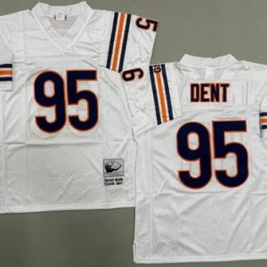 Chicago Bears #95 Richard Dent White Throwback Jersey