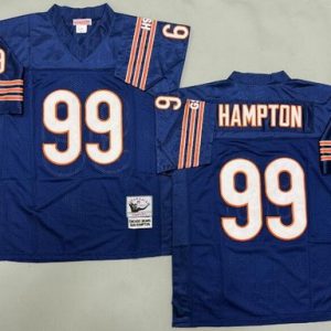 Chicago Bears #99 Dan Hampton Navy Throwback Jersey