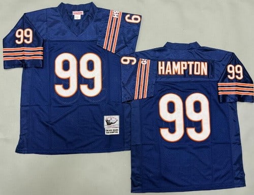 Chicago Bears #99 Dan Hampton Navy Throwback Jersey