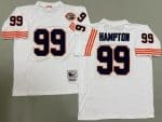 Chicago Bears #99 Dan Hampton White Bear Patch Throwback Jersey