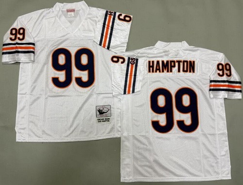 Chicago Bears #99 Dan Hampton White Throwback Jersey