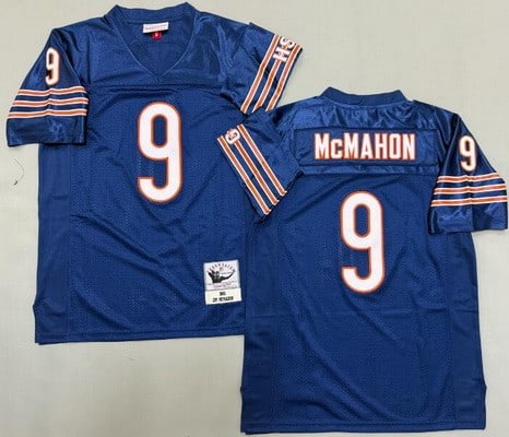 Chicago Bears #9 Jim McMahon Navy 1985 Throwback Jersey