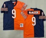Chicago Bears #9 Jim McMahon Navy Orange Split Throwback Jersey