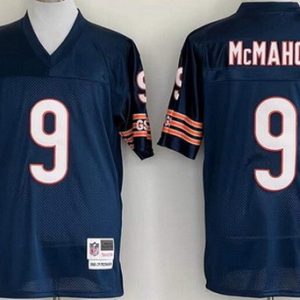 Chicago Bears #9 Jim McMahon Navy Throwback Jersey