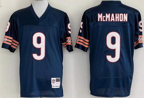 Chicago Bears #9 Jim McMahon Navy Throwback Jersey
