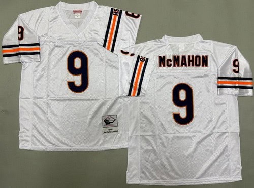 Chicago Bears #9 Jim McMahon White 1985 Throwback Jersey