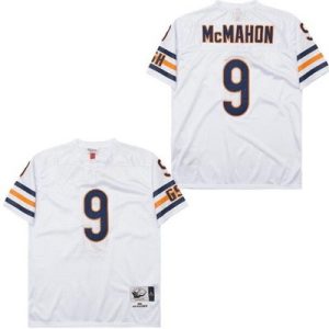 Chicago Bears #9 Jim McMahon White 1985 Throwback Mesh Jersey